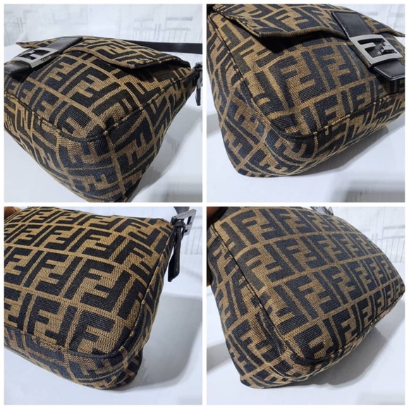 Authentic FENDI Vintage Zucca Mamma Baguette Shoulder Bag Brown - Picture 12 of 16